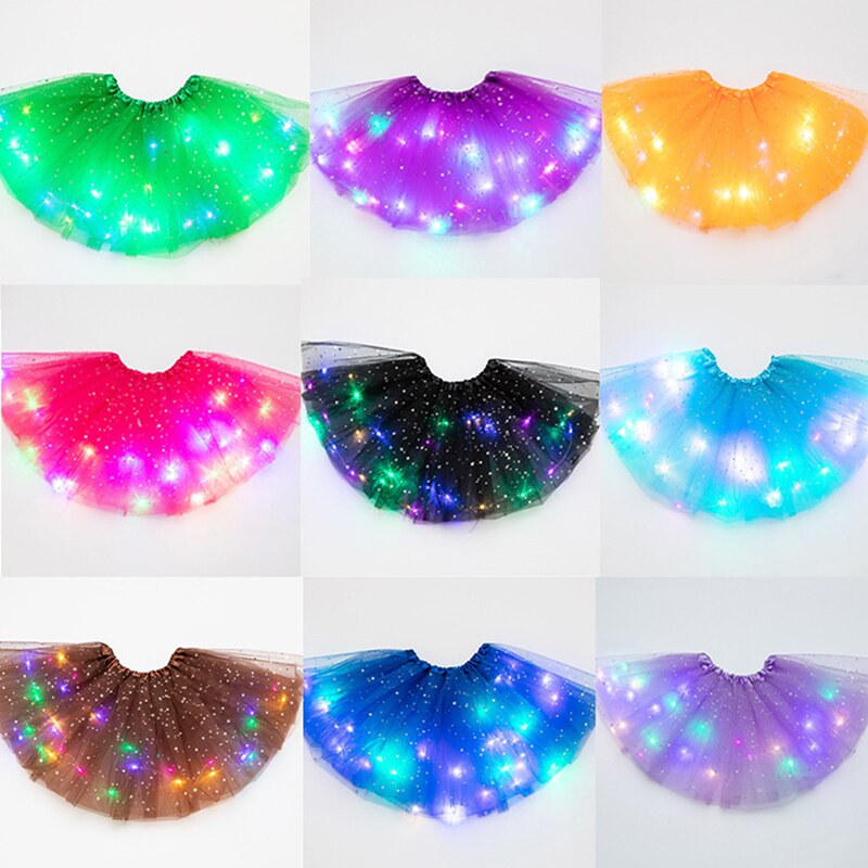 LED グローライトチュチュスカート妖精衣装ガールキッズライトアップスカート結婚式誕生日パーティー 30 センチメートルコスプレプリンセスチュチュスカート