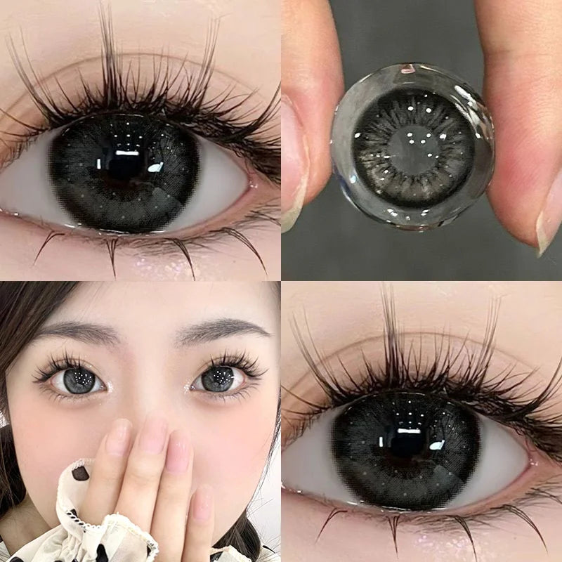 Black Large Diameter Color Contact Lenses Annual Soft Round Beautiful Pupils KSSEYE