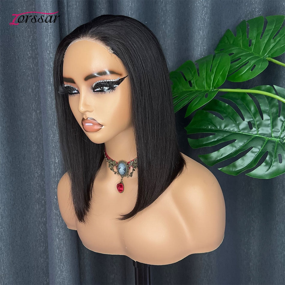 Wear And Go Glueless Wig Human Hair Ready To Wear 13x4 Lace Front Wigs Straight Short Bob Lace Wig For Black Women Preplucked