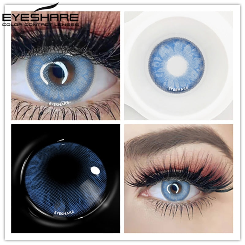 EYESHARE Eye Contacts 1pair DIAMOND Series BLUE Color Lenses Colored Contact Lens Beauty Eyes Cosmetic Eyecontact Contactlen