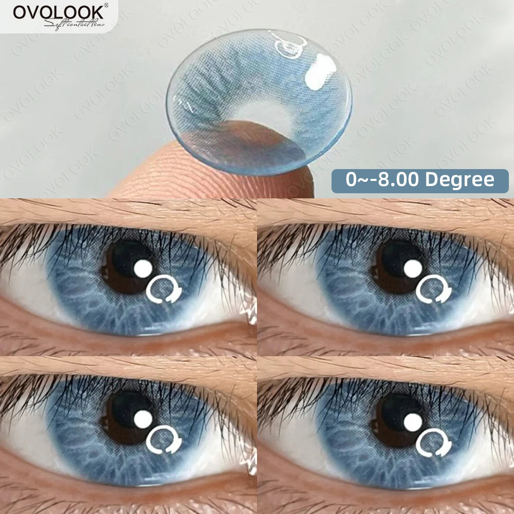 Contact Lenses Myopia Lenses with Diopters Green Pupils Color Contact Lenses for Eyes Blue Lens OVO