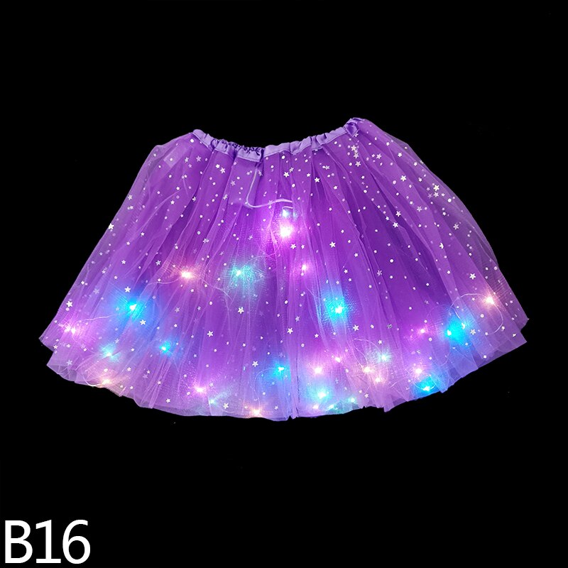 LED Glowing Light Skirts Kids Aldult Girls Princess Tutu Tulle Skirts Dance Miniskirt Costume Cosplay Wedding Party Led Clothing