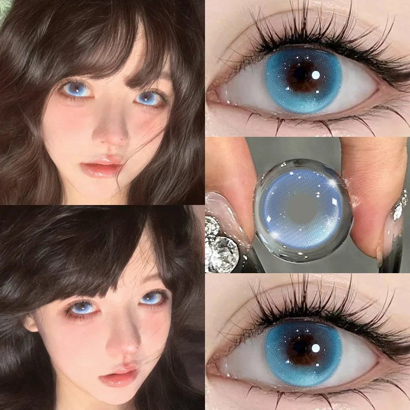 Cosplay Colored Contact Lenses 2Pcs Myopia Halloween Anime Cyber Pink Color Contacts YMX