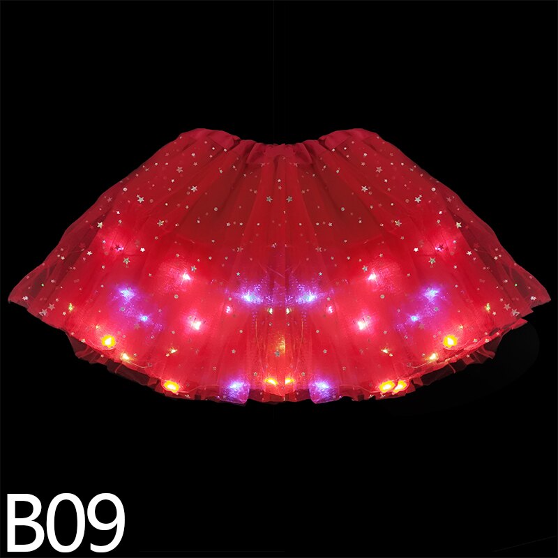 LED Glowing Light Skirts Kids Aldult Girls Princess Tutu Tulle Skirts Dance Miniskirt Costume Cosplay Wedding Party Led Clothing