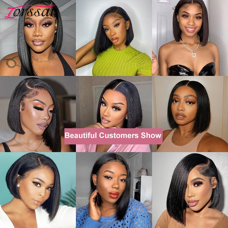 Wear And Go Glueless Wig Human Hair Ready To Wear 13x4 Lace Front Wigs Straight Short Bob Lace Wig For Black Women Preplucked