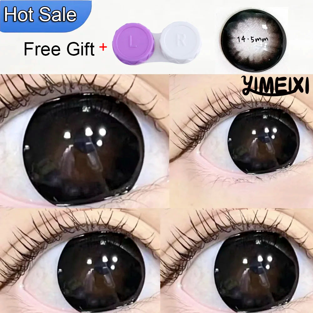YIMEIXI 2Pcs New Colored Lenses Myopia Prescription Green Eyes Contacts Lens