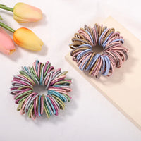 New 100Pcs/lot Hair Bands Girls Candy Color Elastic Rubber Band Hair Bands Child Baby Headband Scrunchie Kids Hair Accessories