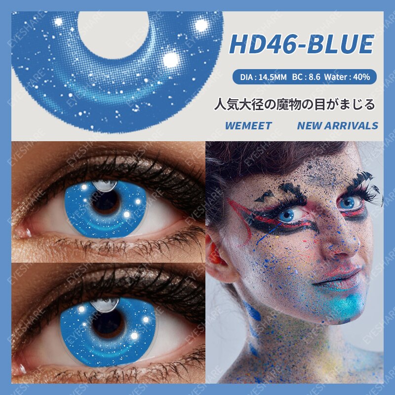 Blue Color Contact Lenses Cosplay Yearly Makeup Halloween