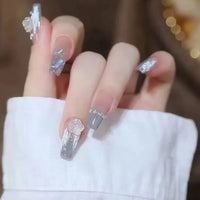 24pcs Wearable False Nails press on Square Head Full Cover Nails Tip