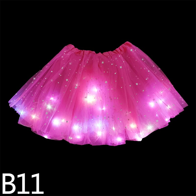 LED Glowing Light Skirts Kids Aldult Girls Princess Tutu Tulle Skirts Dance Miniskirt Costume Cosplay Wedding Party Led Clothing