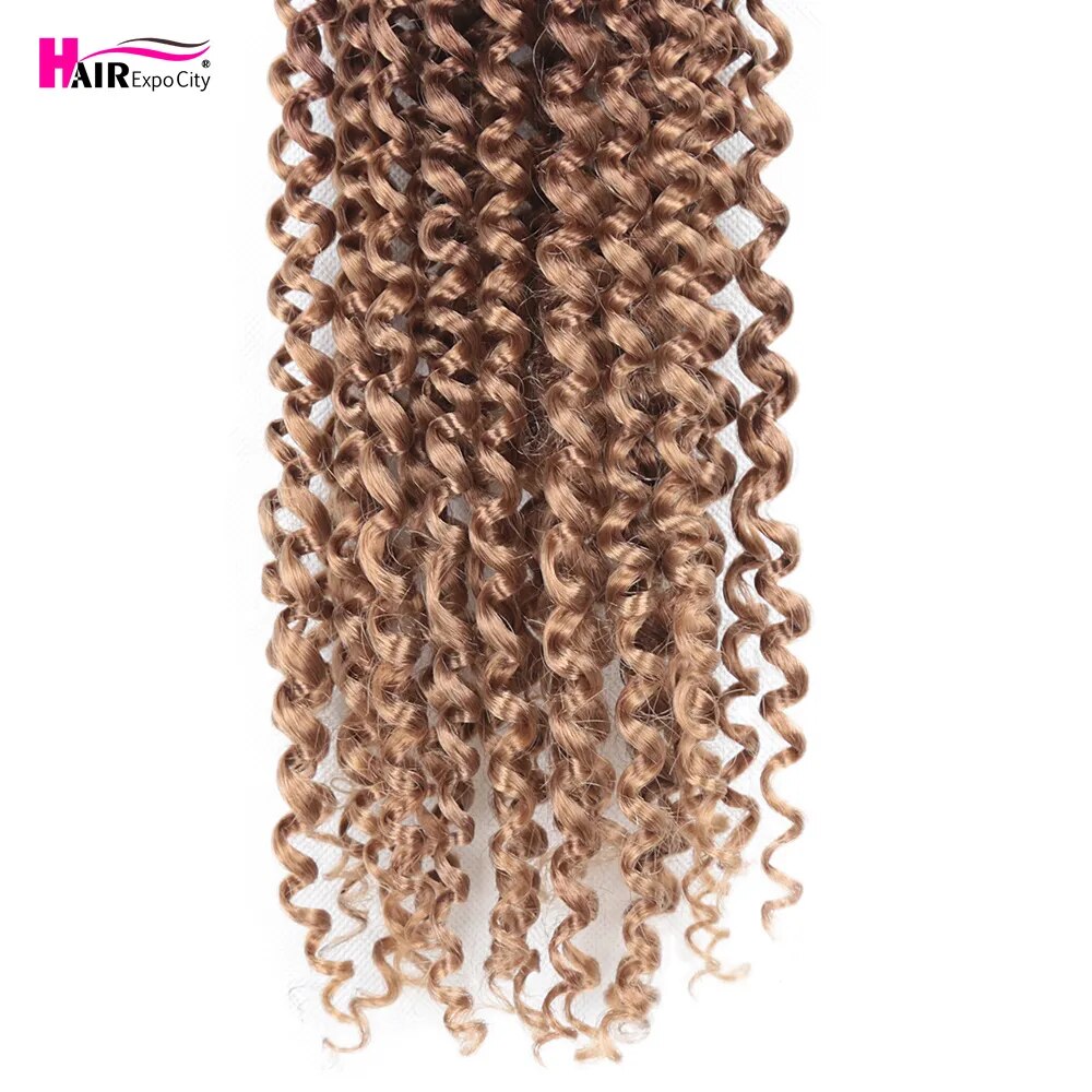 Pre Twisted Passion Twist Crochet Hair Synthetic Braiding Extension For Butterfly Locs 24Inch Pre-Looped Water Wave Crochet Hair