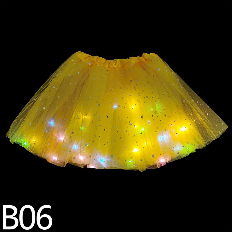 LED Glowing Light Skirts Kids Aldult Girls Princess Tutu Tulle Skirts Dance Miniskirt Costume Cosplay Wedding Party Led Clothing