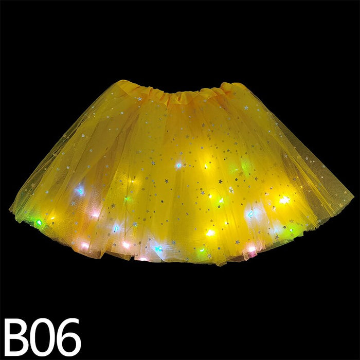 LED Glowing Light Skirts Kids Aldult Girls Princess Tutu Tulle Skirts Dance Miniskirt Costume Cosplay Wedding Party Led Clothing