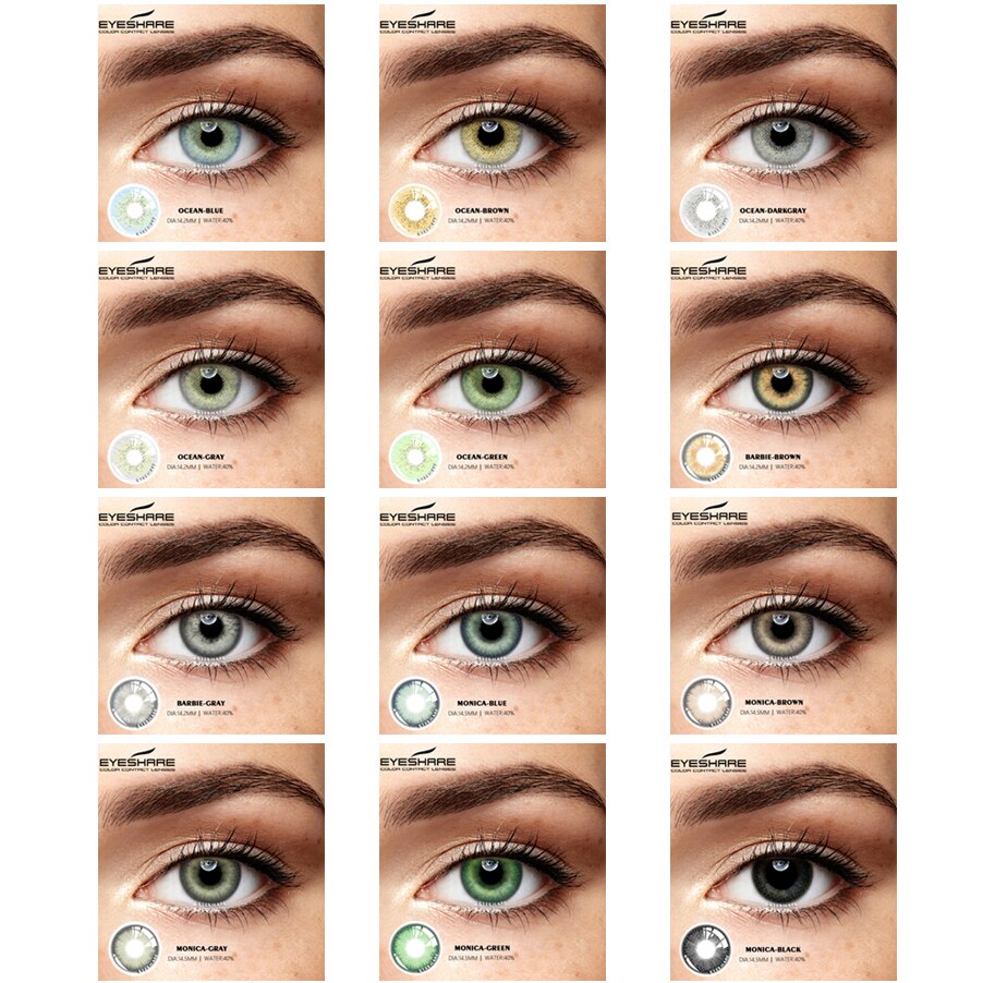 Color Lens Ocean Color Contact Lenses Beautiful Pupil Makeup Contact Lens Yearly Use Cosmetic Beauty Eye Lenses