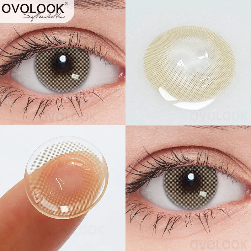 Beauty Lenses for Eyes Color Contact Lenses Natural Comestic Colored Eye Lenses Soft Eye Color Lens OVOLOOK-2pcs/pair 15 Tone