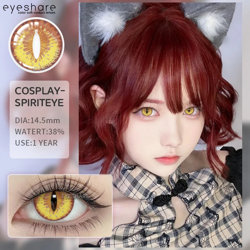 EYESHARE 1 Pair Halloween Colored Contact Lenses for Eyes Cosplay White Crazy Contact Lenses Anime Blue Eye Lenses Black Lenses