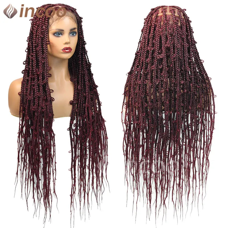 36 Inches Synthetic Lace Braided Wigs Butterfly Braids Lace Wig