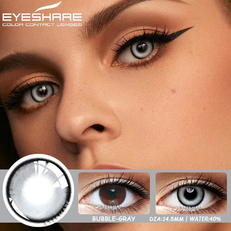 EYESHARE Color Contact Lenses for Eyes 2pcs Natural Brown Contact Lenses Gray Blue Lenses Yearly Beautiful Pupil Contact Lenses