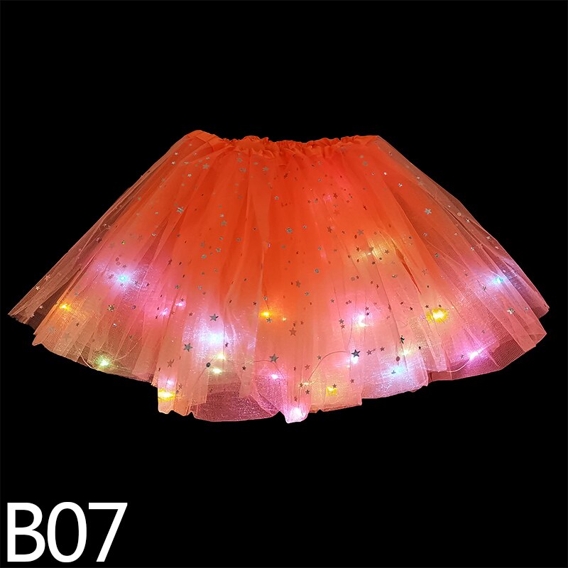 LED Glowing Light Skirts Kids Aldult Girls Princess Tutu Tulle Skirts Dance Miniskirt Costume Cosplay Wedding Party Led Clothing