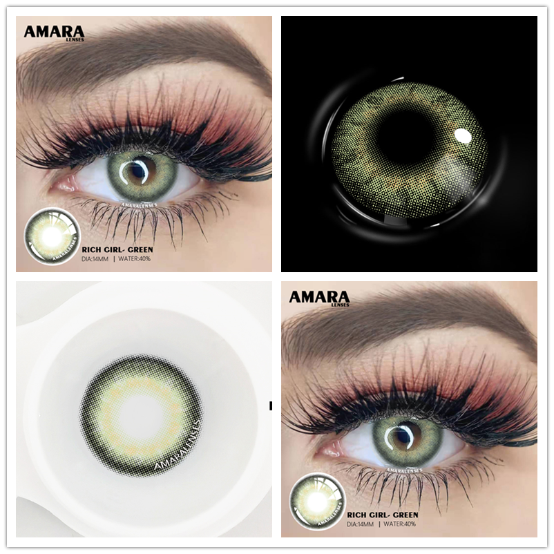 AMARA 1 Pair Color Contact Lenses for Eyes Natural Brown Lenses Beauty Fashion Monet lense Blue Lenses Green Eye Contact