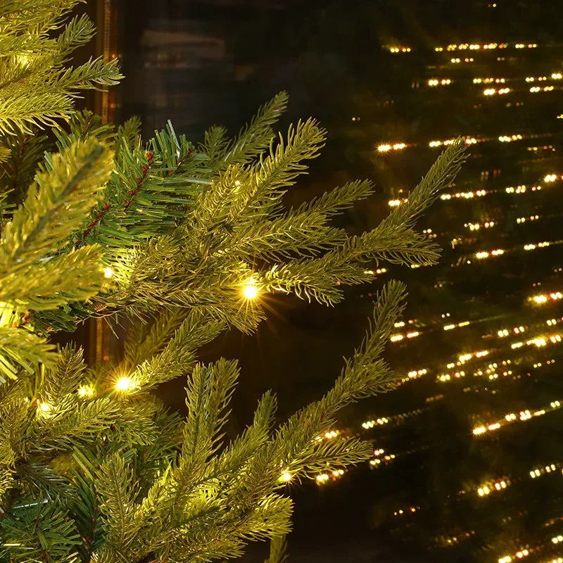 Pre-Lit PE PVC Mixed Artificial Christmas Tree Green Christmas Tree Indoor Outdoor Decoration Holiday 2024 Ornaments 1.5-2.1M