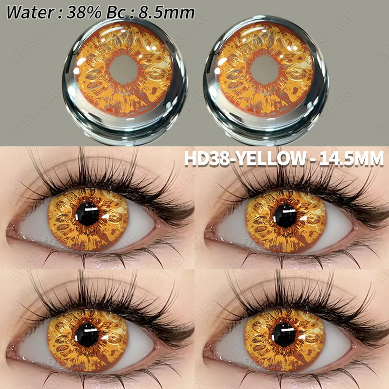 EYESHARE 1 Pair Halloween Colored Contact Lenses for Eyes Cosplay White Crazy Contact Lenses Anime Blue Eye Lenses Black Lenses