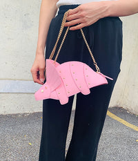 女性用財布とハンドバッグ用トリケラトプス ミニ クロスボディバッグ