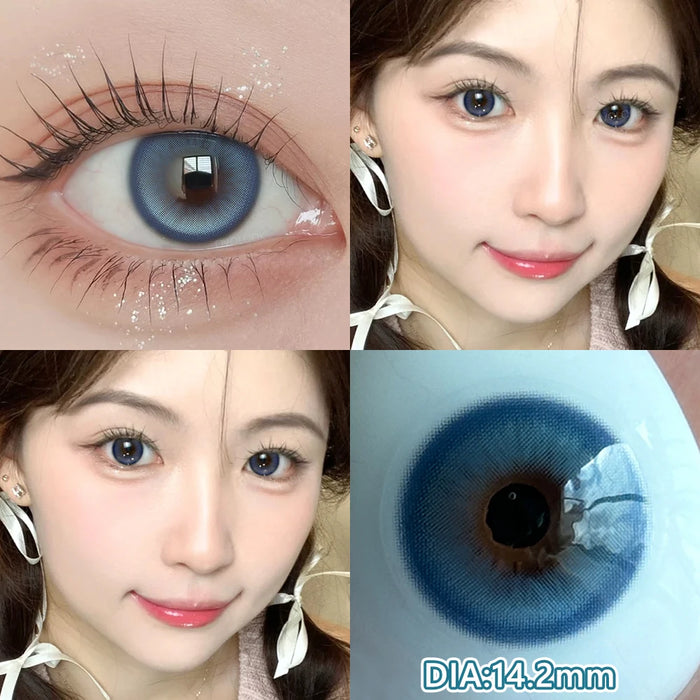 OVOLOOK-2pcs Myopia Color Contact Lenses for Eyes with Prescription Beauty Pupils Makeup Eye Color Lenses Fashion Blue Lenses