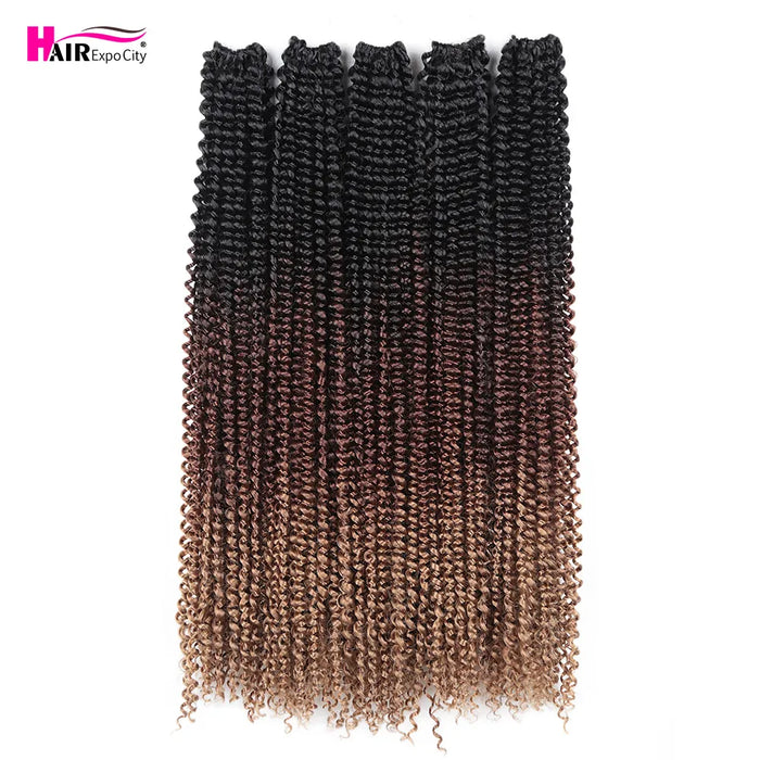 プレツイストパッションツイストかぎ針編みヘア合成編組エクステンション蝶 Locs 用 24 インチ事前ループ水波かぎ針編みヘア