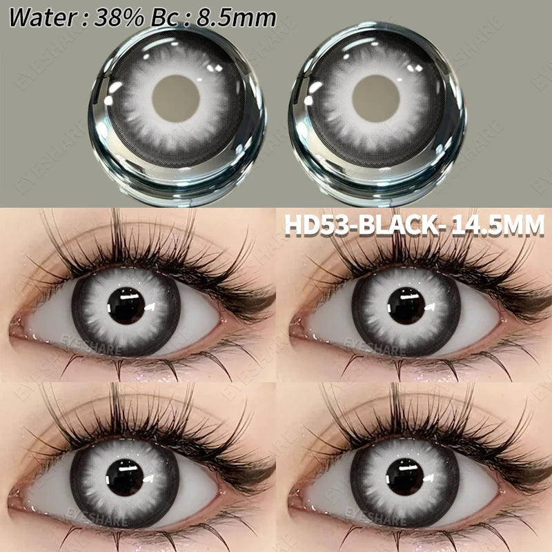 EYESHARE 1 Pair Halloween Colored Contact Lenses for Eyes Cosplay White Crazy Contact Lenses Anime Blue Eye Lenses Black Lenses