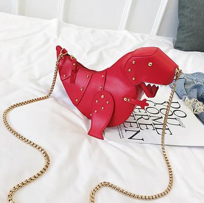 Dinosaur Design Rivets Women& Purses and Handbags Shoulder Chain Bag Designer Small  Crossbody Bag Female Clutch Bag Pu Leather