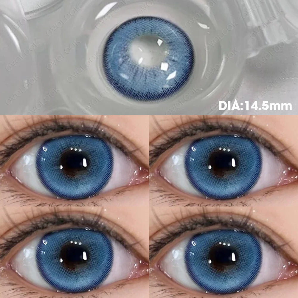 Contact Lenses Myopia Lenses with Diopters Green Pupils Color Contact Lenses for Eyes Blue Lens OVO