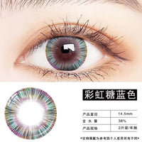 OVOLOOK-2pcs/pair Lenses Enlarge Eyes Fashion Contact Lenses for Eyes Colored Eyeglass Lenses Blue Purple Black Lens Yearly Use