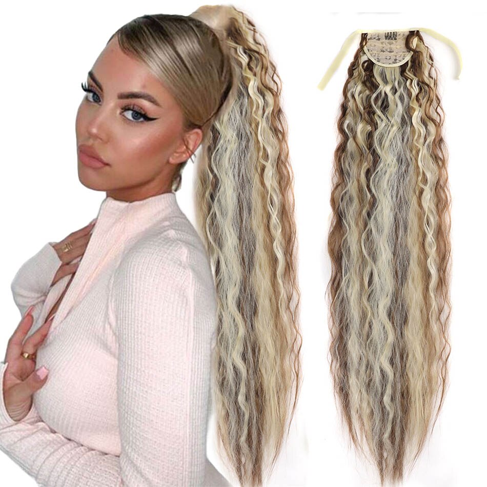 Long Curly Ponytail Extensions Synthetic Horse tails Curly False Tail For Women 32Inch Hairpiece Ponytail Hair Extensions