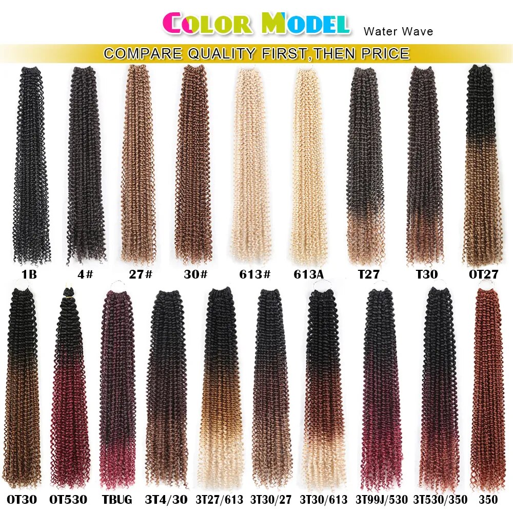 Pre Twisted Passion Twist Crochet Hair Synthetic Braiding Extension For Butterfly Locs 24Inch Pre-Looped Water Wave Crochet Hair