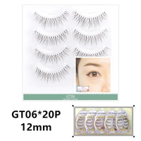 20pairs Natural False Eyelashes Thin Band Hand Made Short Lighter Eyelash Cosplay Korean Fashion Wispy Extension Makeup Tools