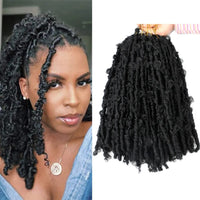 Faux Locs Crochet Hair 14/24inch Synthetic Soft Butterfly Locs Crochet Goddess Braiding Fake Hair Extensions for Black Women