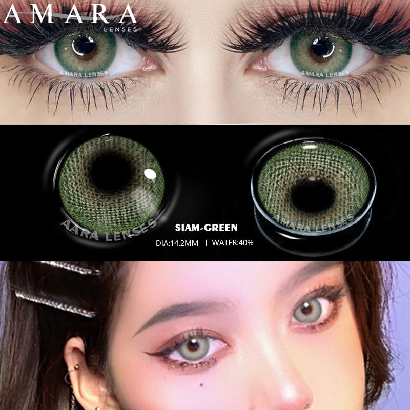 AMARA 1 Pair Color Contact Lenses for Eyes Natural Brown Lenses Beauty Fashion Monet lense Blue Lenses Green Eye Contact
