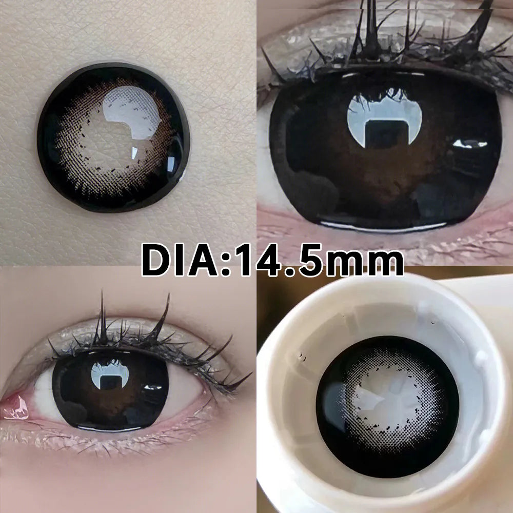 Contact Lenses Ovolook Big Black Lenses Pupils Comestic Eye Color Lens 14.5mm Yearly