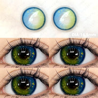 Contact Lenses Myopia Lenses with Diopters Green Pupils Color Contact Lenses for Eyes Blue Lens OVO