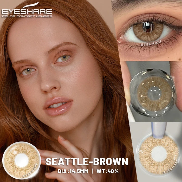 EYESHARE 1 Pair Brown Natural Colored Eye Lenses Gray Fashion Lenses Blue Eye Lens Green High Quality Cosmetics Color Contacts