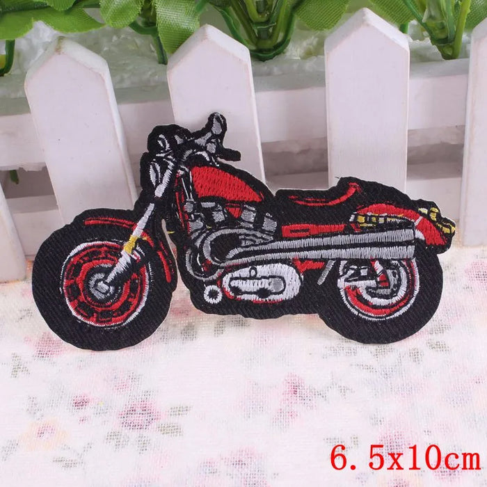 Motorcycle Biker/Punk Embroidery Patch On Clothes Iron On Patches For Clothing Thermoadhesive Patches For Clothes Animal Sticker