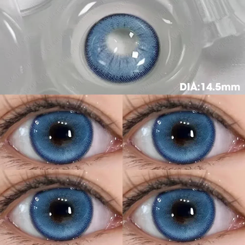 Contact Lenses Myopia Lenses with Diopters Green Pupils Color Contact Lenses for Eyes Blue Lens OVO