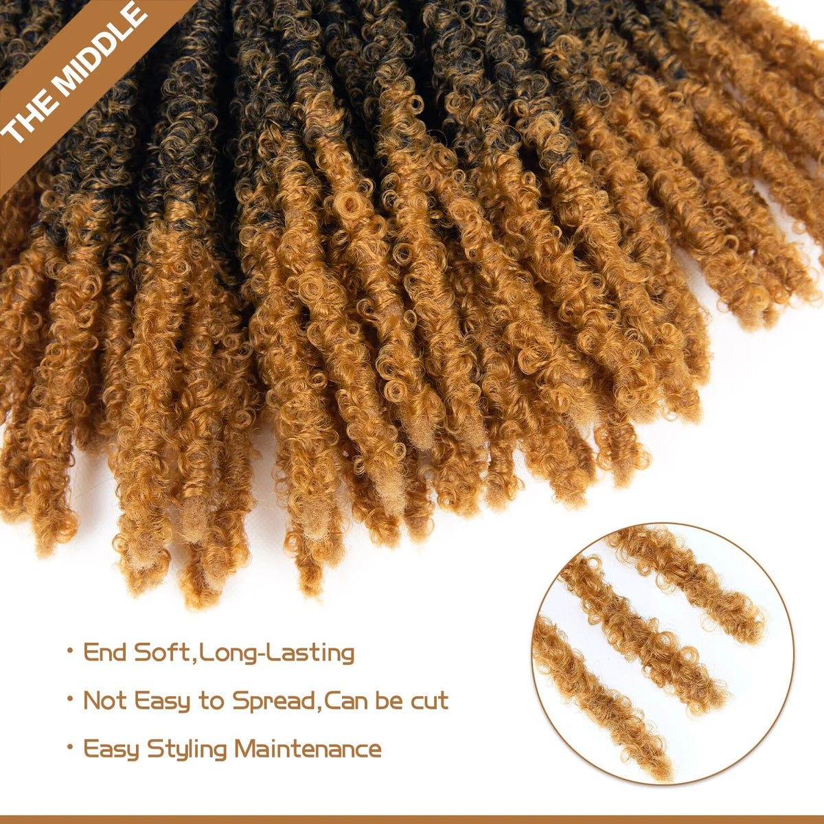 Butterfly Locs Crochet Hair Extension Black Brown Ombre Long Soft Faux Locs Crochet Braids Locs