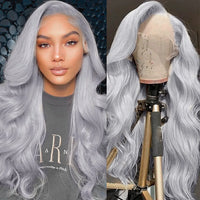 Gray Lace Front Wig Human Hair 13x4 Body Wave Lace Front Wig 4x4 Lace Closure Human hair Wigs