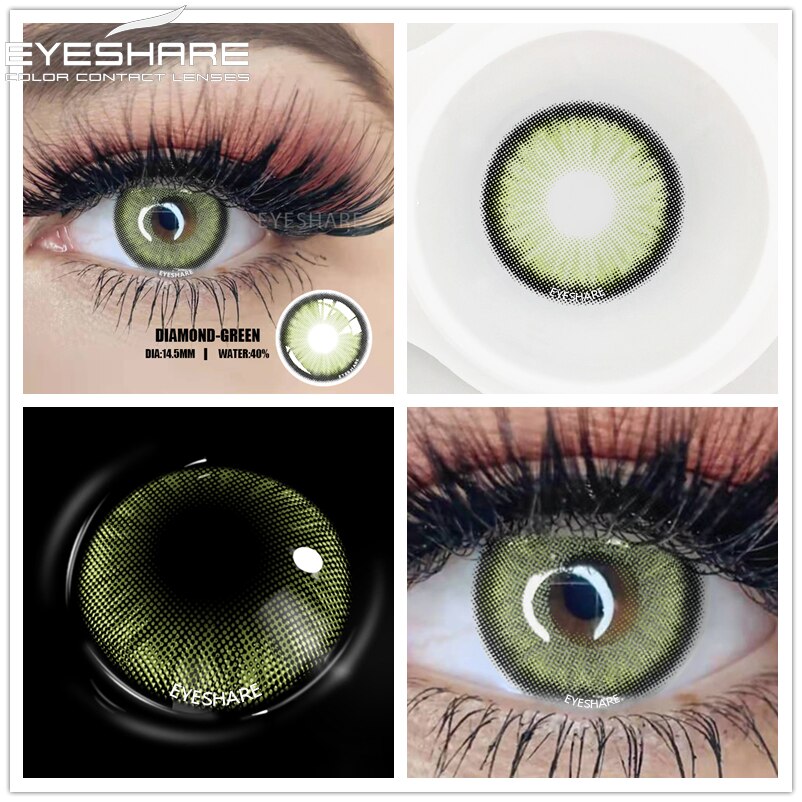 EYESHARE Eye Contacts 1pair DIAMOND Series BLUE Color Lenses Colored Contact Lens Beauty Eyes Cosmetic Eyecontact Contactlen