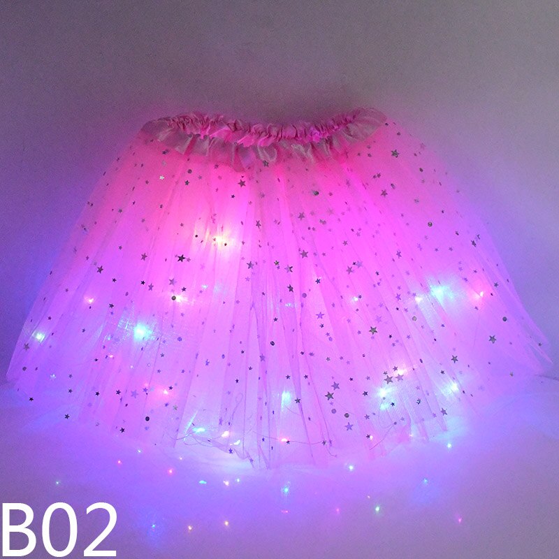LED Glowing Light Skirts Kids Aldult Girls Princess Tutu Tulle Skirts Dance Miniskirt Costume Cosplay Wedding Party Led Clothing