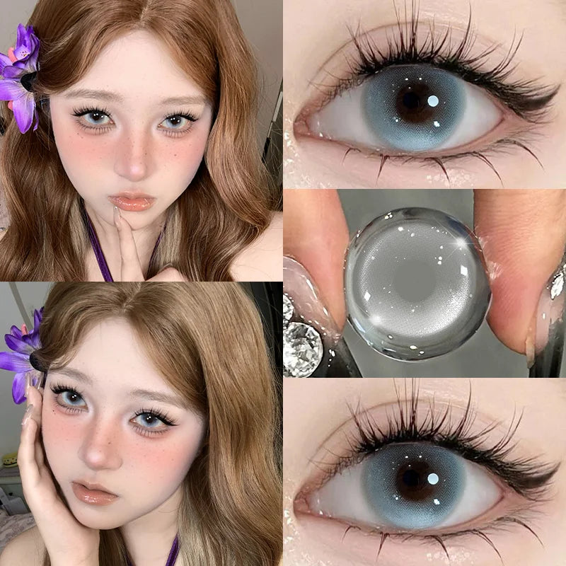 Cosplay Colored Contact Lenses 2Pcs Myopia Halloween Anime Cyber Pink Color Contacts YMX
