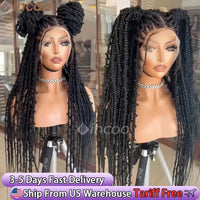 36 Inches Synthetic Lace Braided Wigs Butterfly Braids Lace Wig