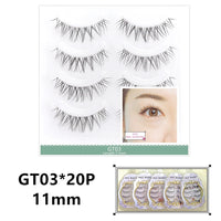 20pairs Natural False Eyelashes Thin Band Hand Made Short Lighter Eyelash Cosplay Korean Fashion Wispy Extension Makeup Tools